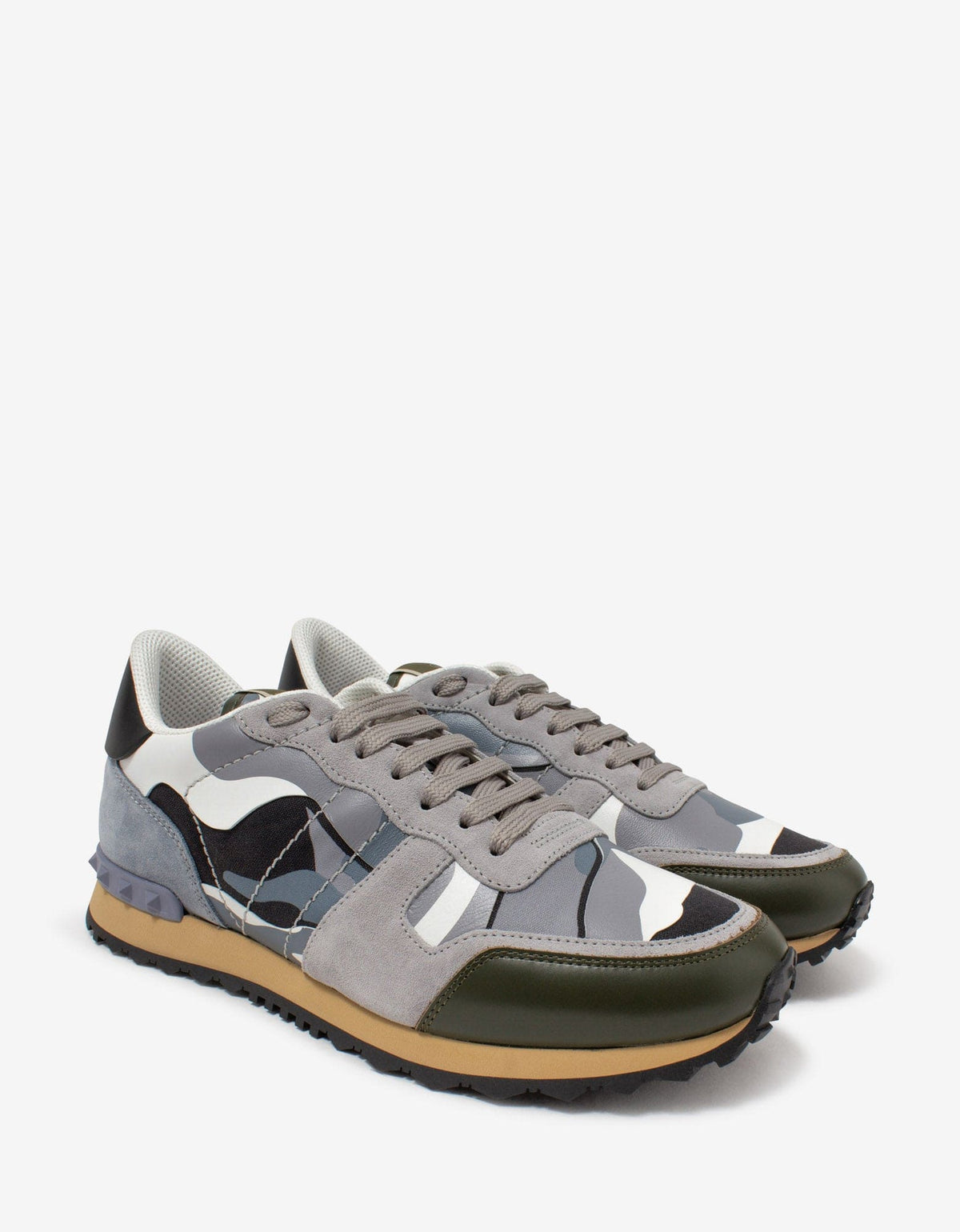 Valentino Garavani Grey Camouflage Rockrunner Trainers