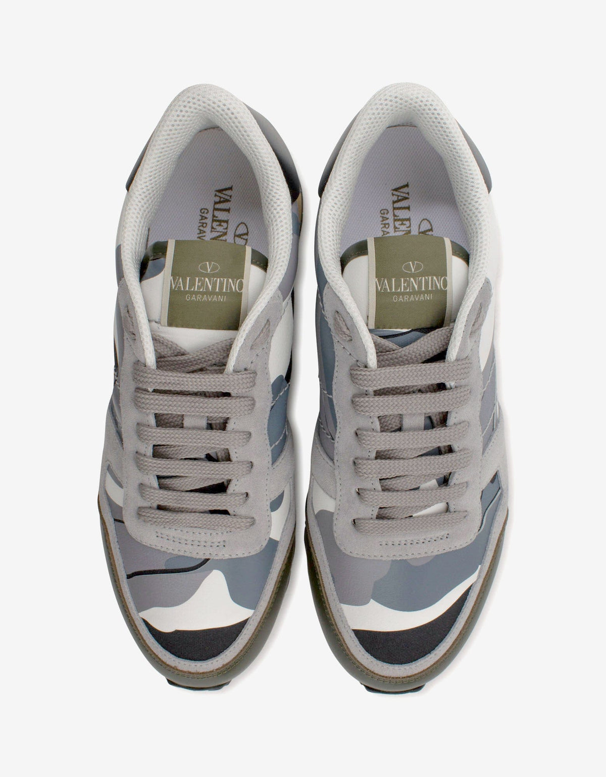 Valentino Garavani Grey Camouflage Rockrunner Trainers