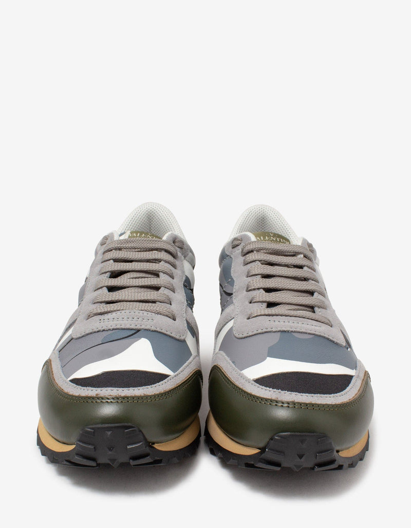 Valentino Garavani Grey Camouflage Rockrunner Trainers