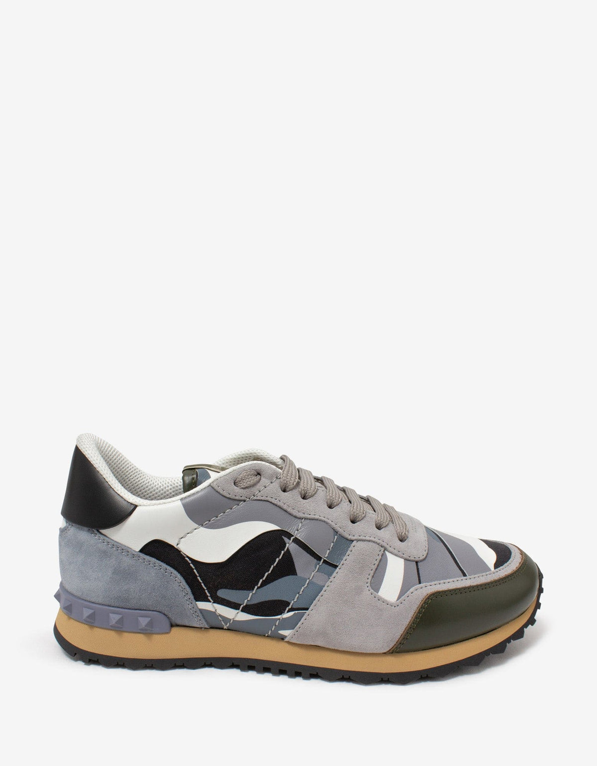 Valentino Garavani Grey Camouflage Rockrunner Trainers