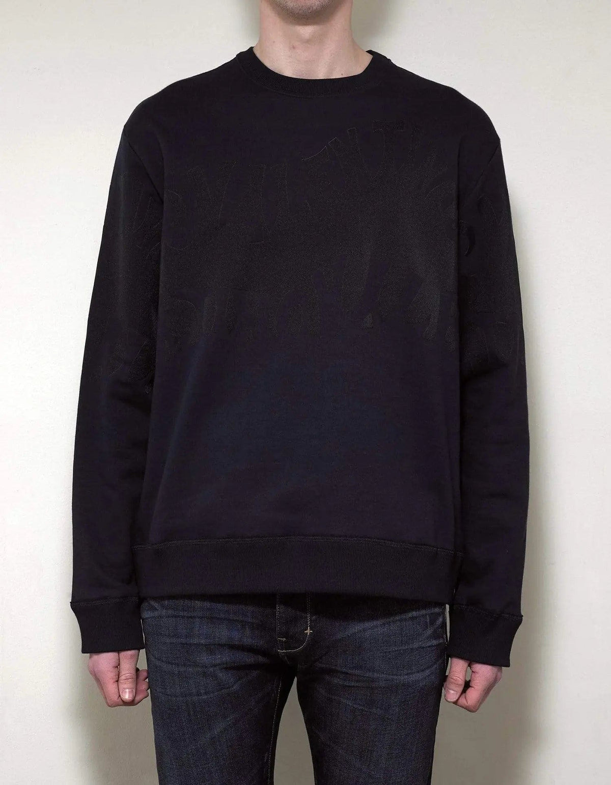 Valentino Garavani Navy Blue Logo Waves Sweatshirt