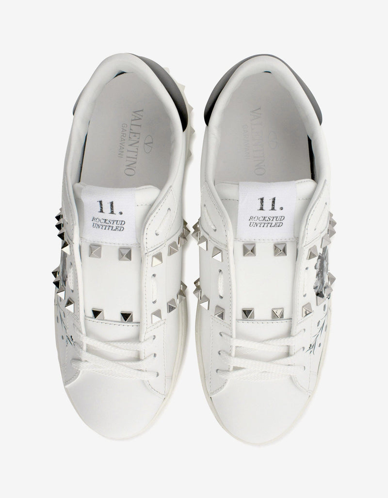 Valentino Garavani Rockstud Untitled Flowersity White Trainers