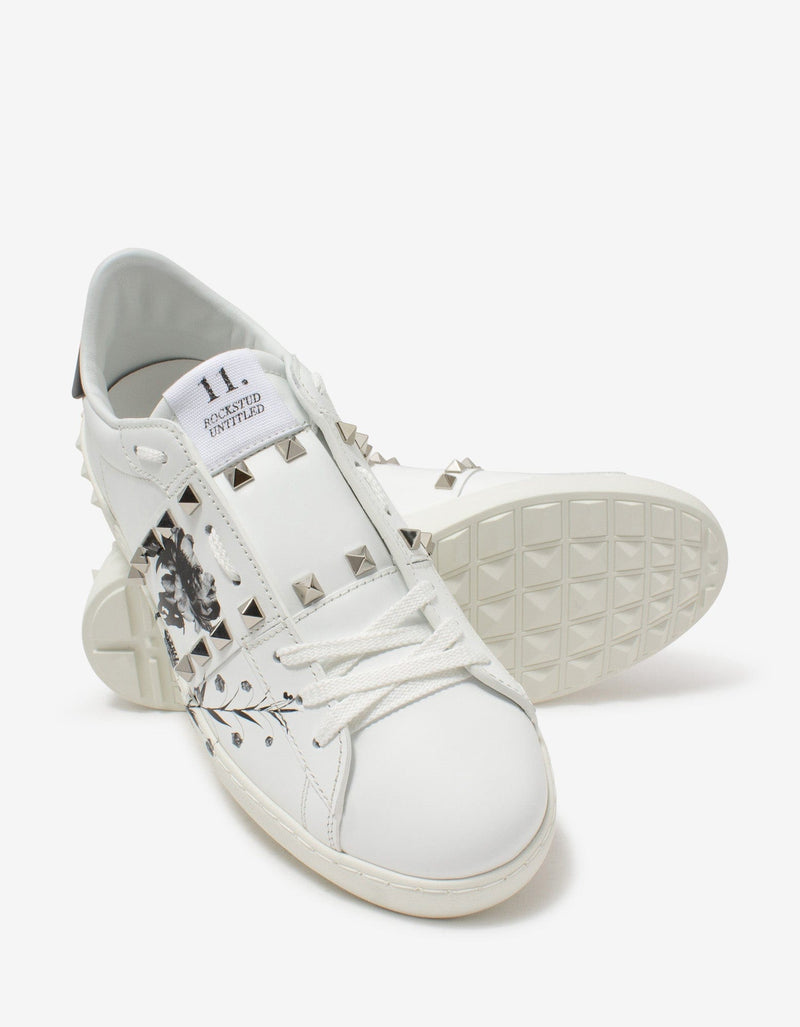 Valentino Garavani Rockstud Untitled Flowersity White Trainers