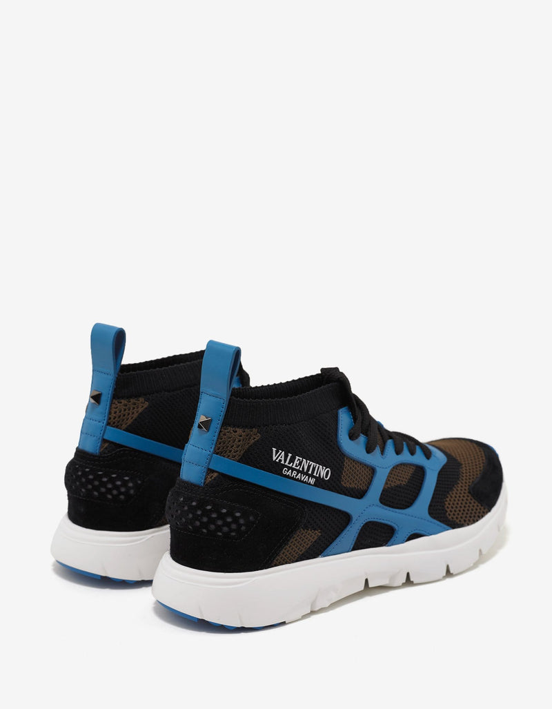 Valentino Garavani Sound High Leather & Mesh Trainers