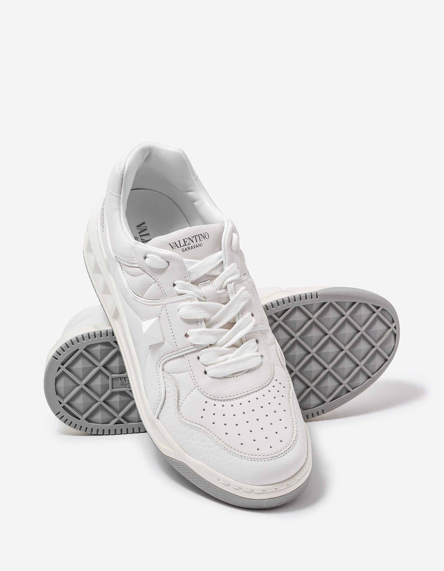 Valentino Garavani All White One Stud Trainers Zoo Fashions