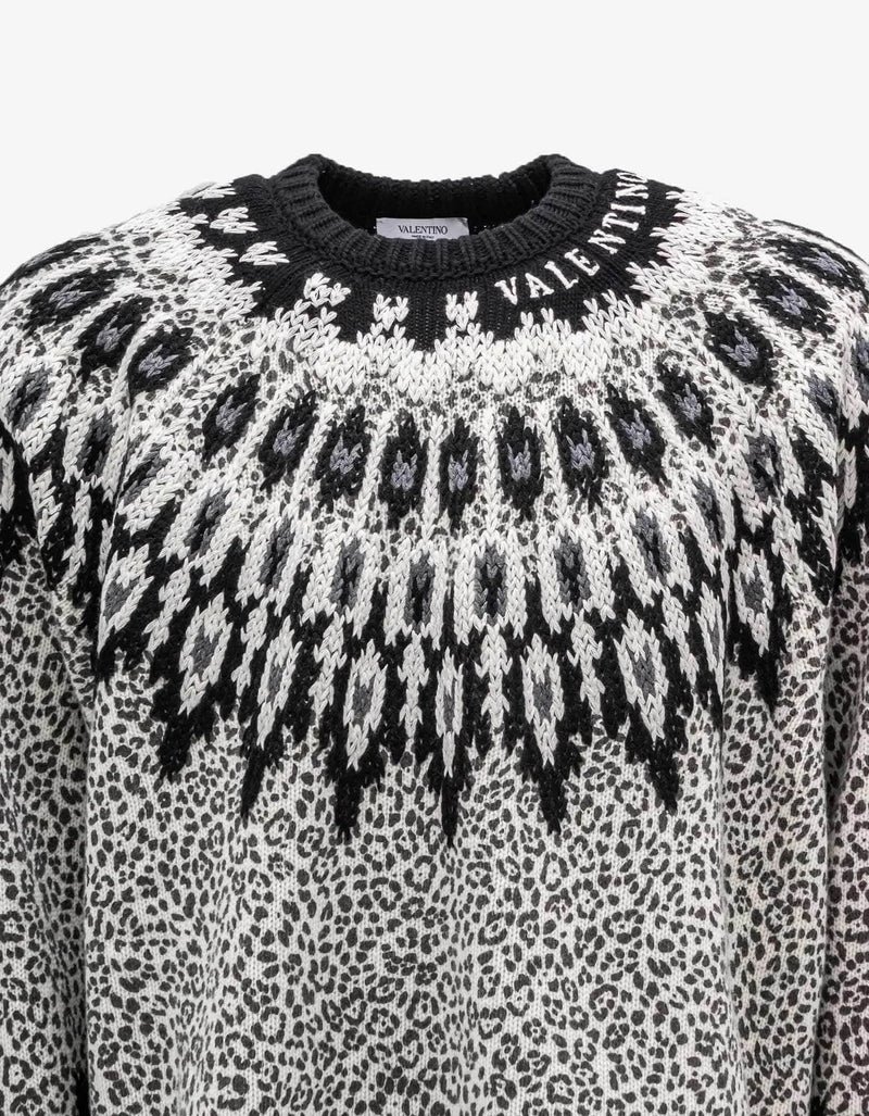 Valentino Garavani Valentino Garavani Animalier Graphic Wool Sweater