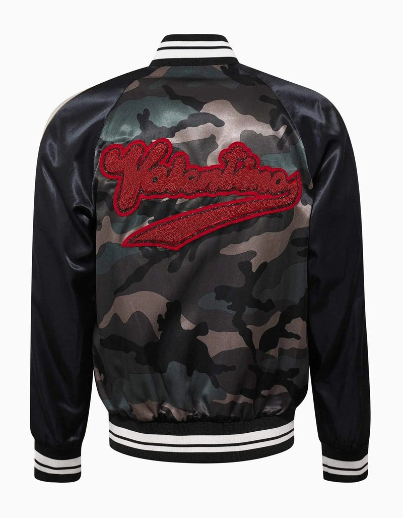 Valentino Garavani Valentino Garavani Beaded Logo Camouflage Souvenir Jacket