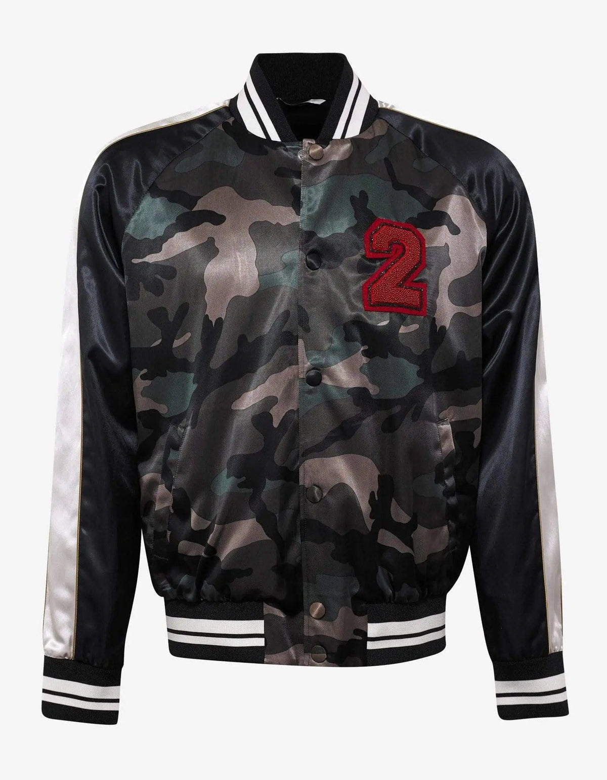 Valentino Garavani Valentino Garavani Beaded Logo Camouflage Souvenir Jacket