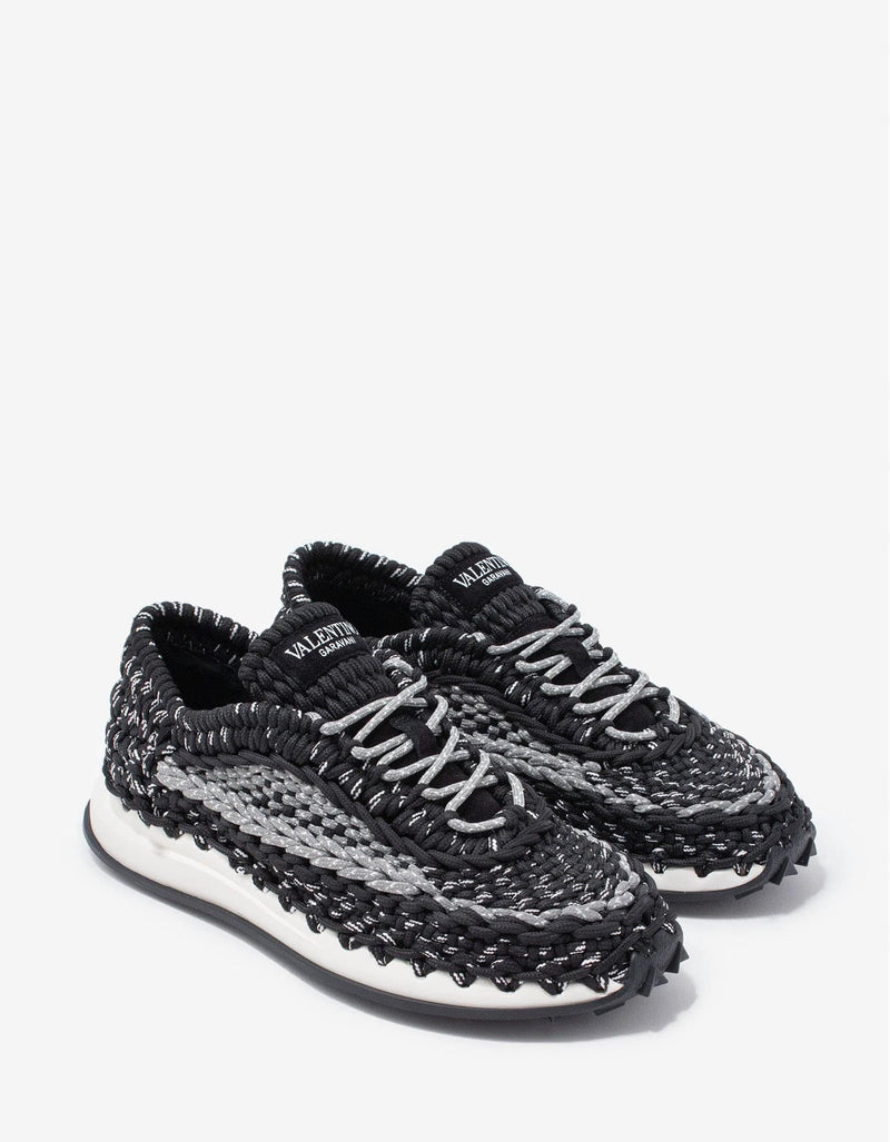 Valentino Garavani Valentino Garavani Black Crochet Trainers