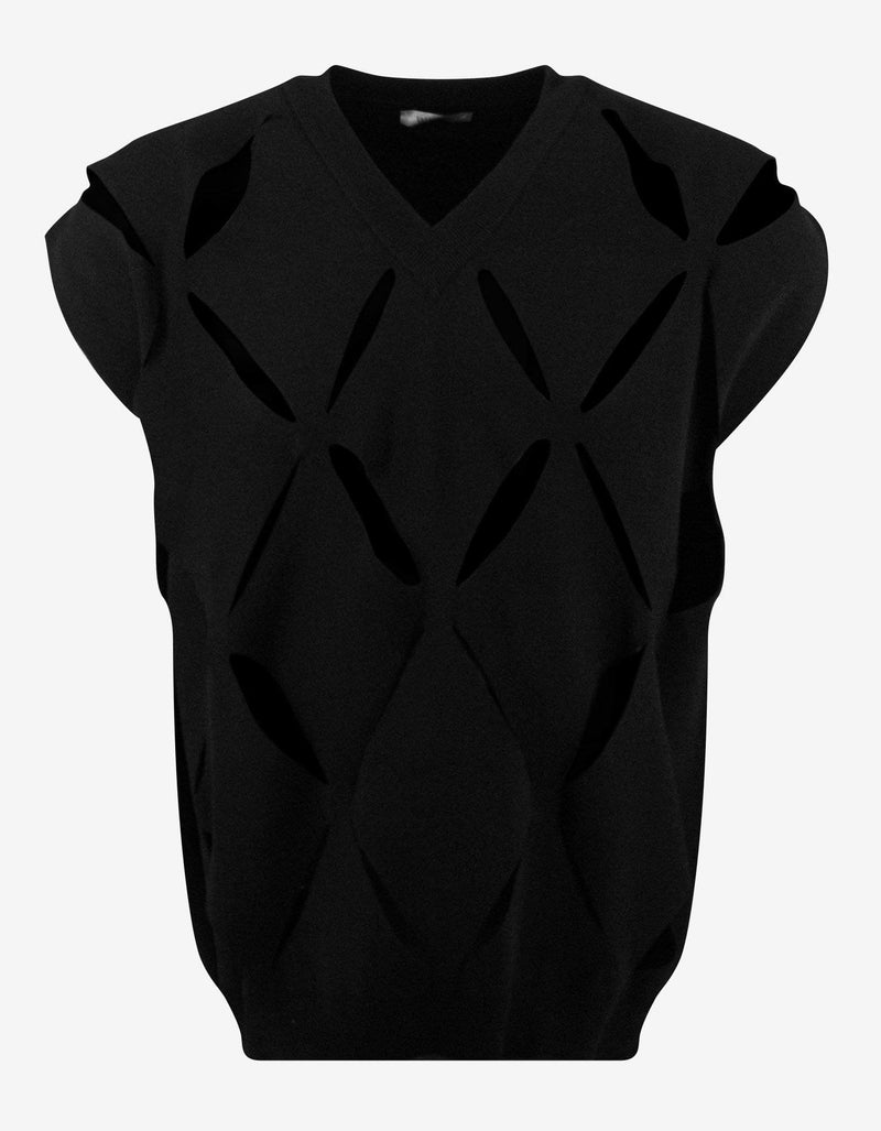 Valentino Garavani Valentino Garavani Black Cut-Out V-Neck Sleeveless Sweater