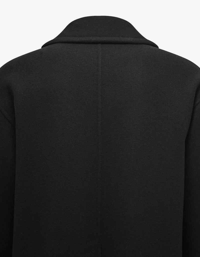 Valentino Garavani Valentino Garavani Black Double-Breasted Wool Pea Coat