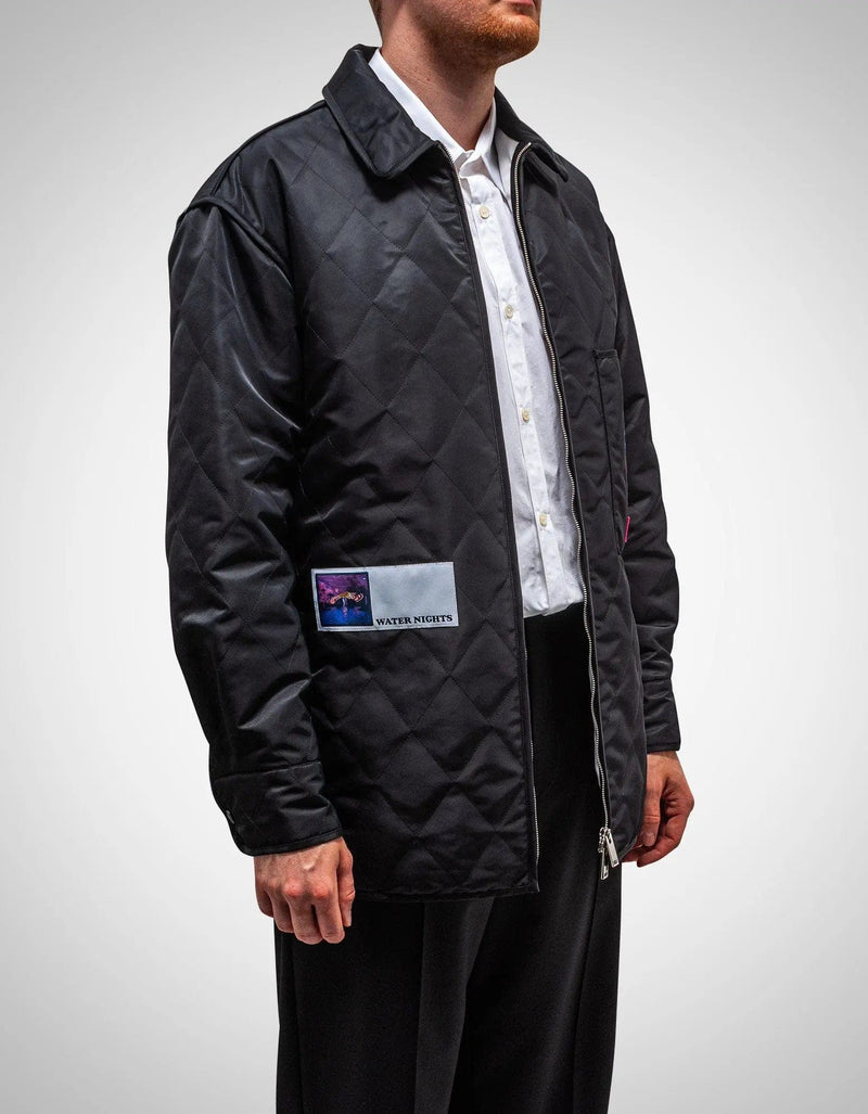 Valentino Garavani Valentino Garavani Black Quilted Jacket with Vaporwave Patches