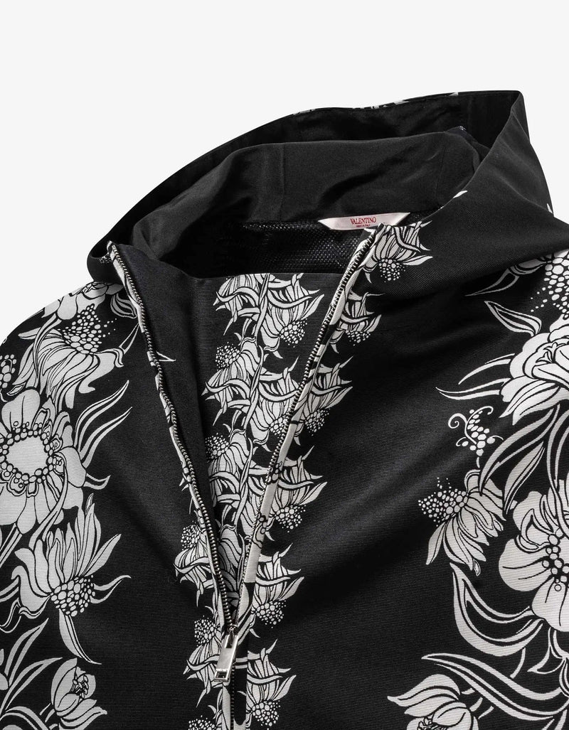 Valentino Garavani Valentino Garavani Black Street Flowers Daisyland Print Anorak