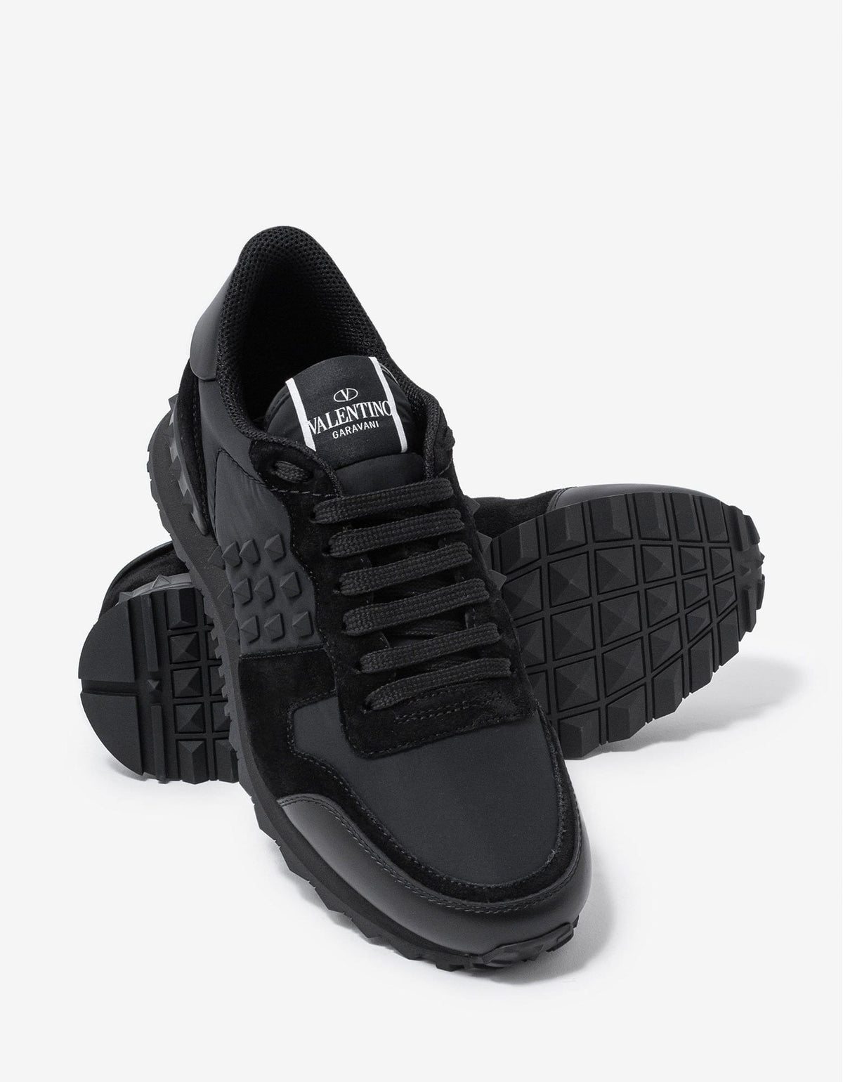 Valentino Garavani Valentino Garavani Black Textile Rockstud Rockrunner Trainers