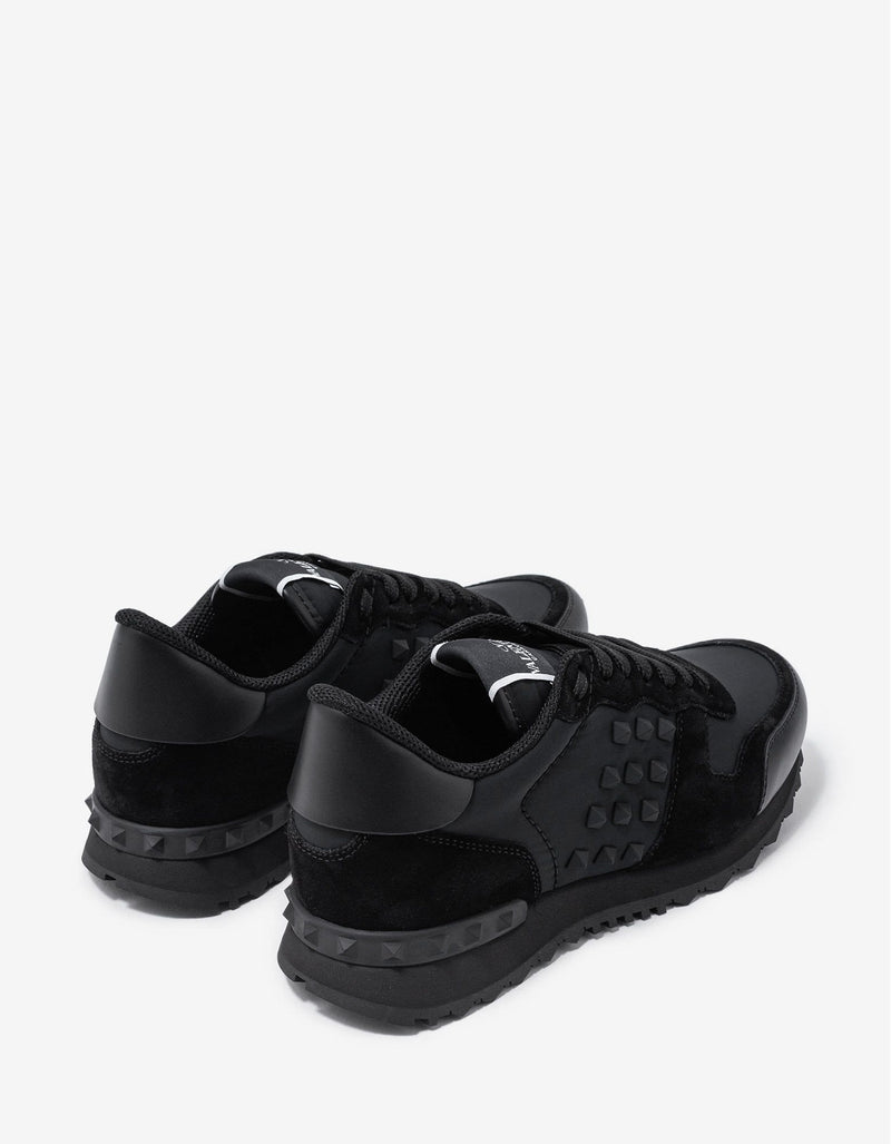 Valentino Garavani Valentino Garavani Black Textile Rockstud Rockrunner Trainers