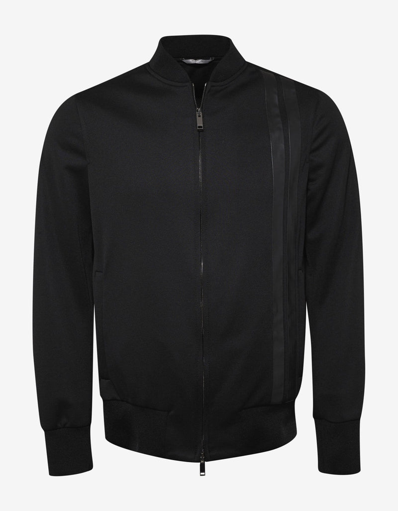 Valentino Garavani Valentino Garavani Black Track Jacket with Tonal Stripes