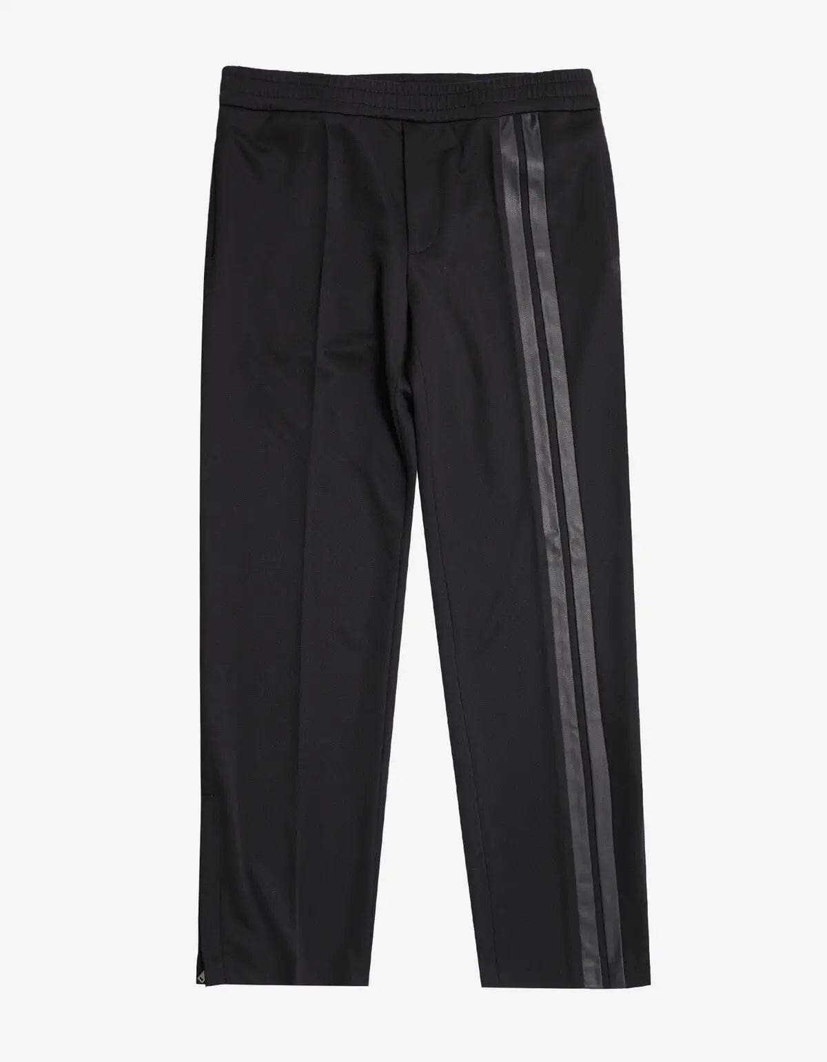 Valentino Garavani Valentino Garavani Black Trousers with Tonal Stripes