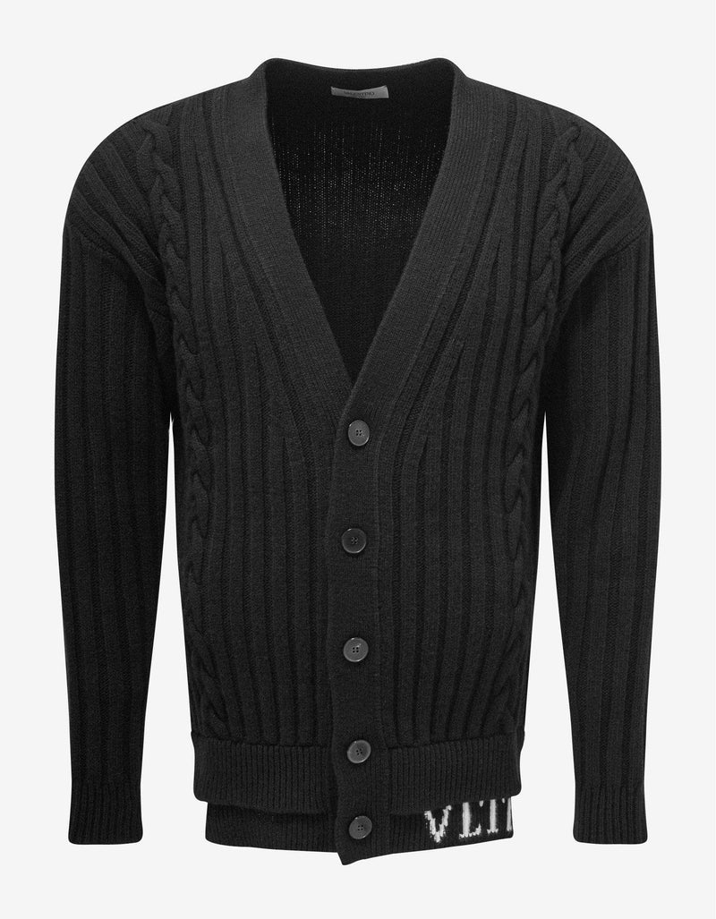 Valentino Garavani Valentino Garavani Black VLTN Logo Cardigan