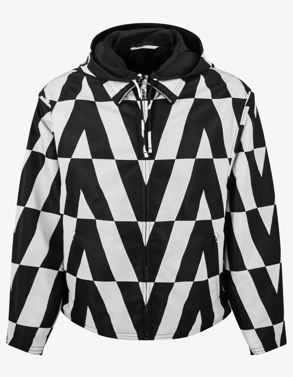 Valentino Garavani Valentino Garavani Black & White Logo Monogram Nylon Windbreaker