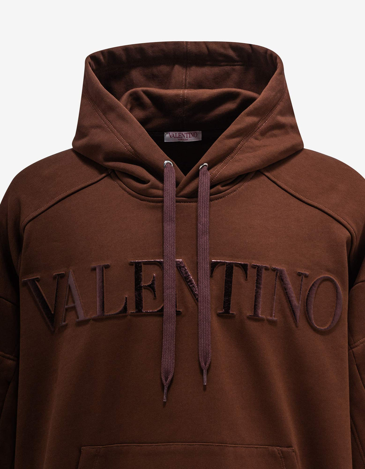 Valentino Garavani Valentino Garavani Brown Embossed Logo Hoodie