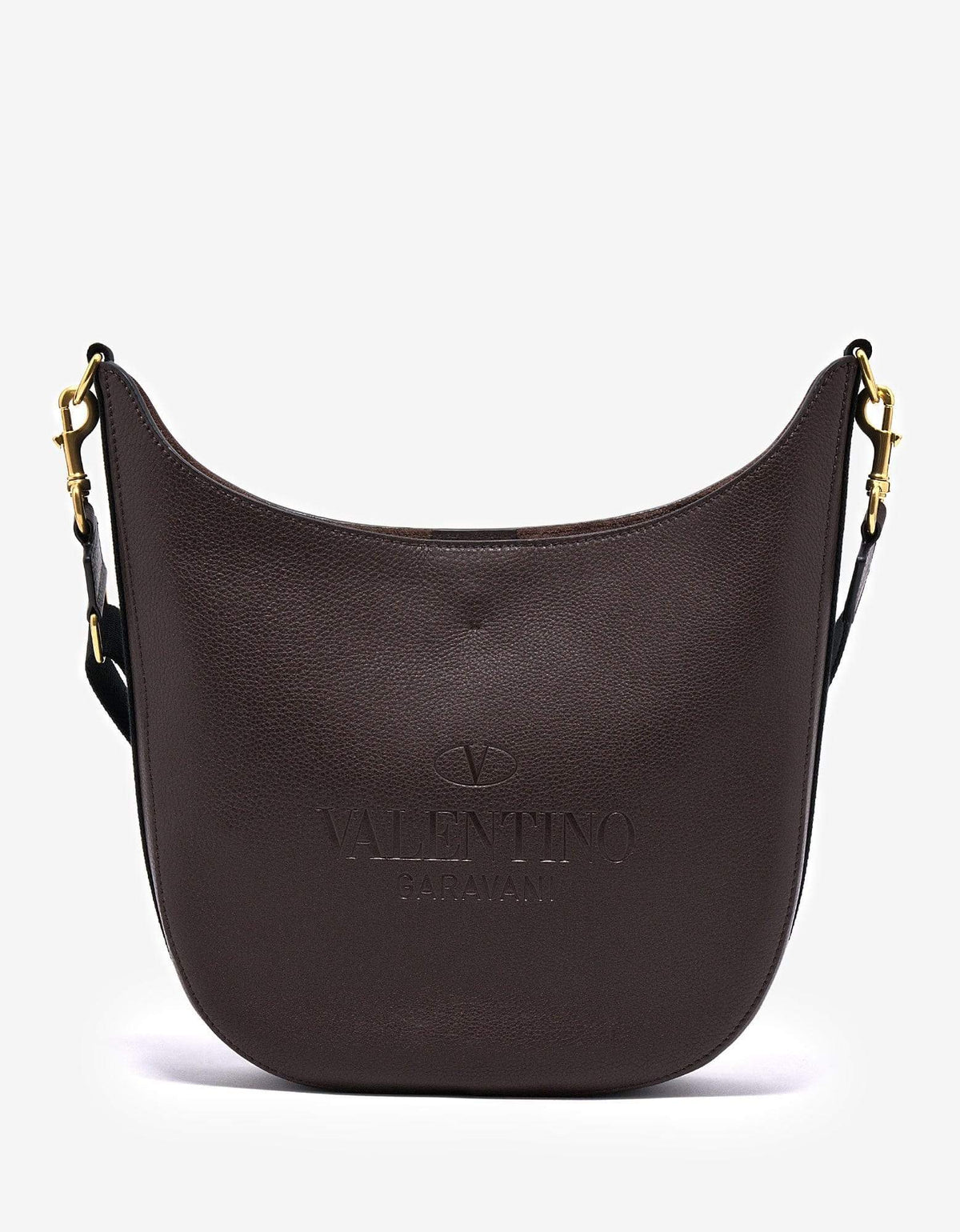 Valentino Garavani Valentino Garavani Brown Identity Leather Hobo Bag