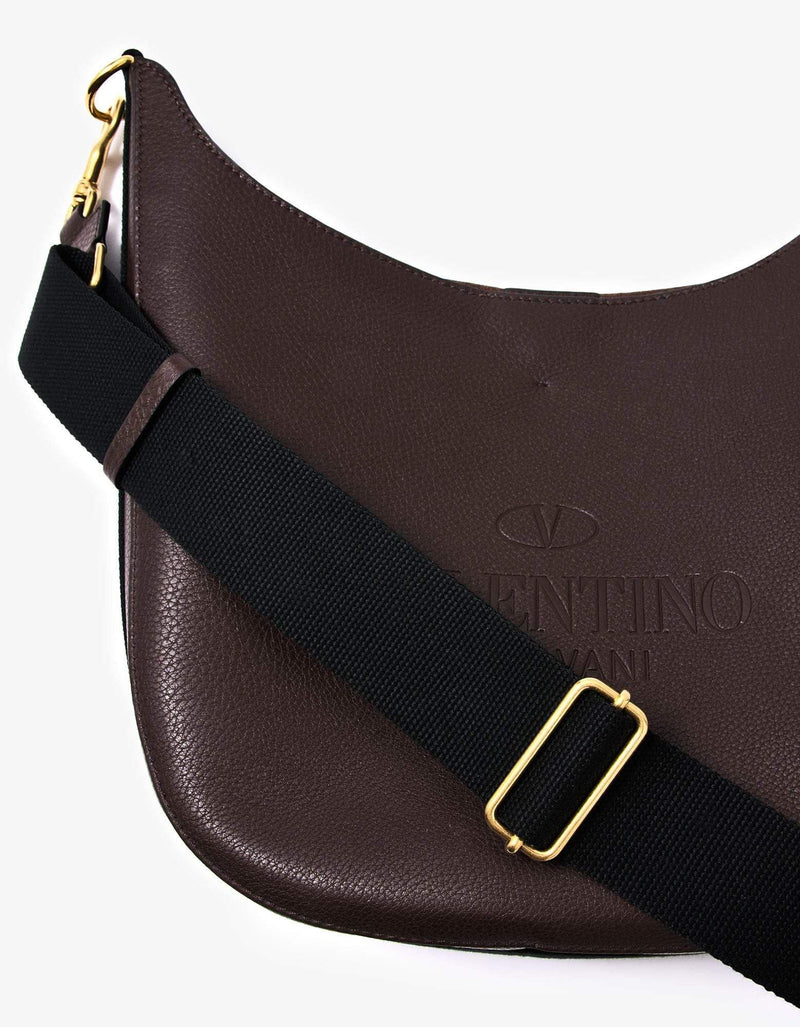 Valentino Garavani Valentino Garavani Brown Identity Leather Hobo Bag