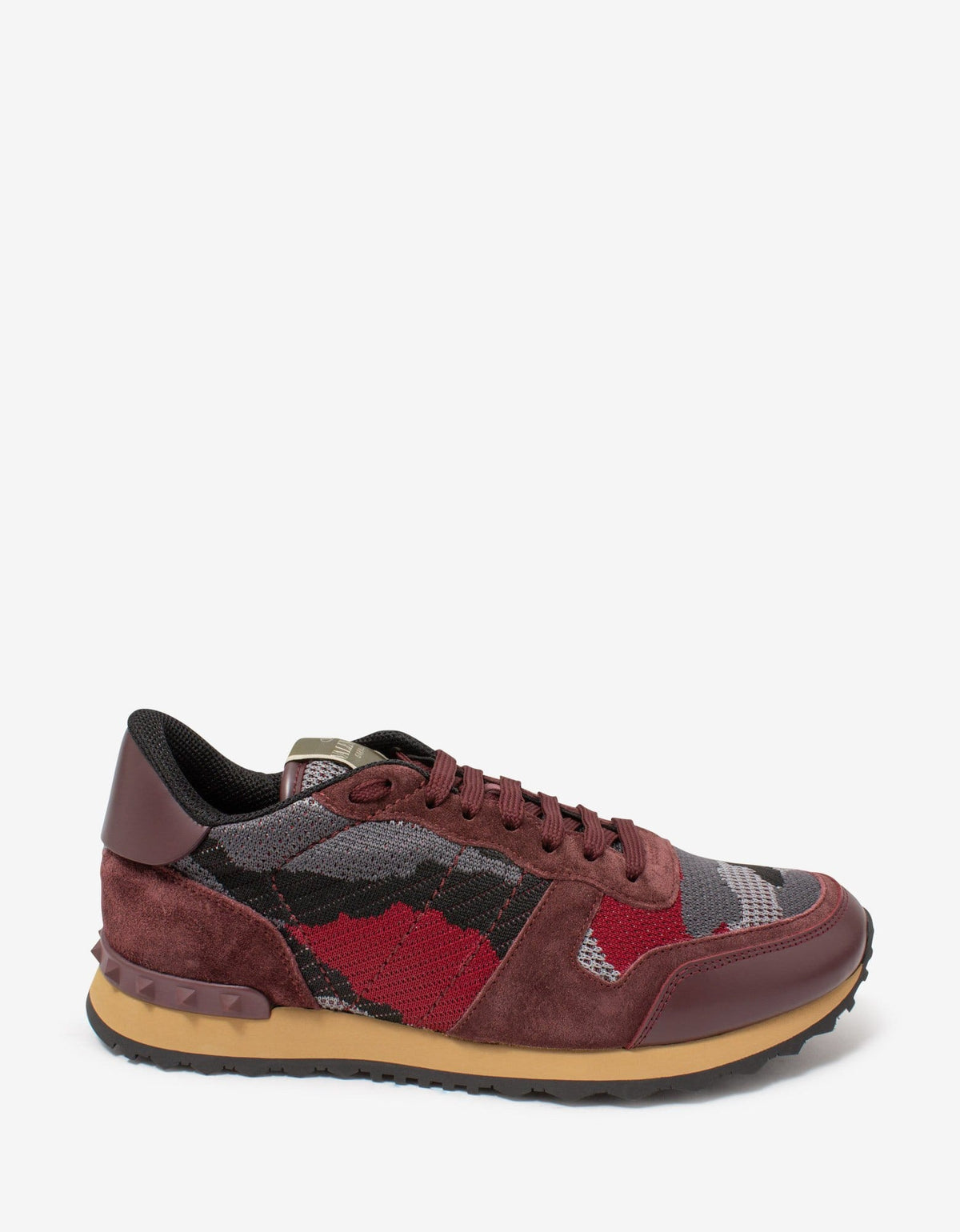 Valentino Garavani Valentino Garavani Burgundy Mesh Camouflage Rockrunner Trainers