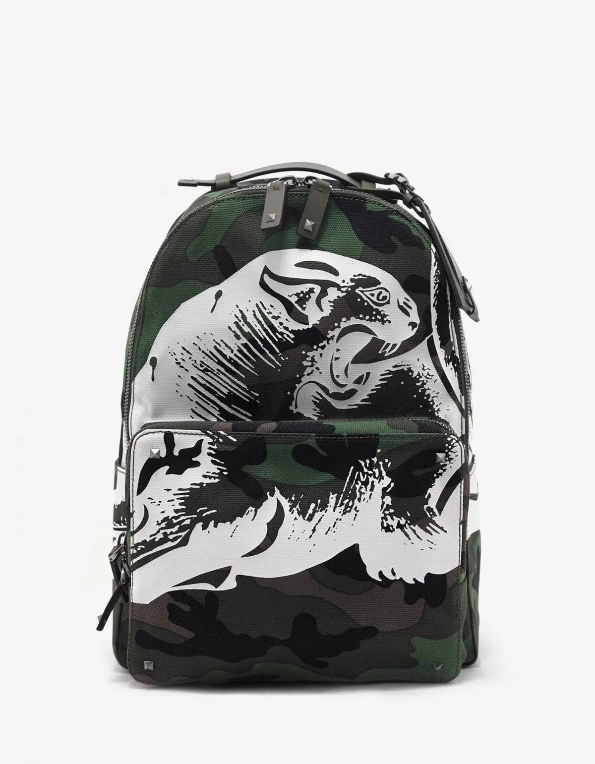 Valentino Garavani Valentino Garavani Green Camo Panther Print Backpack