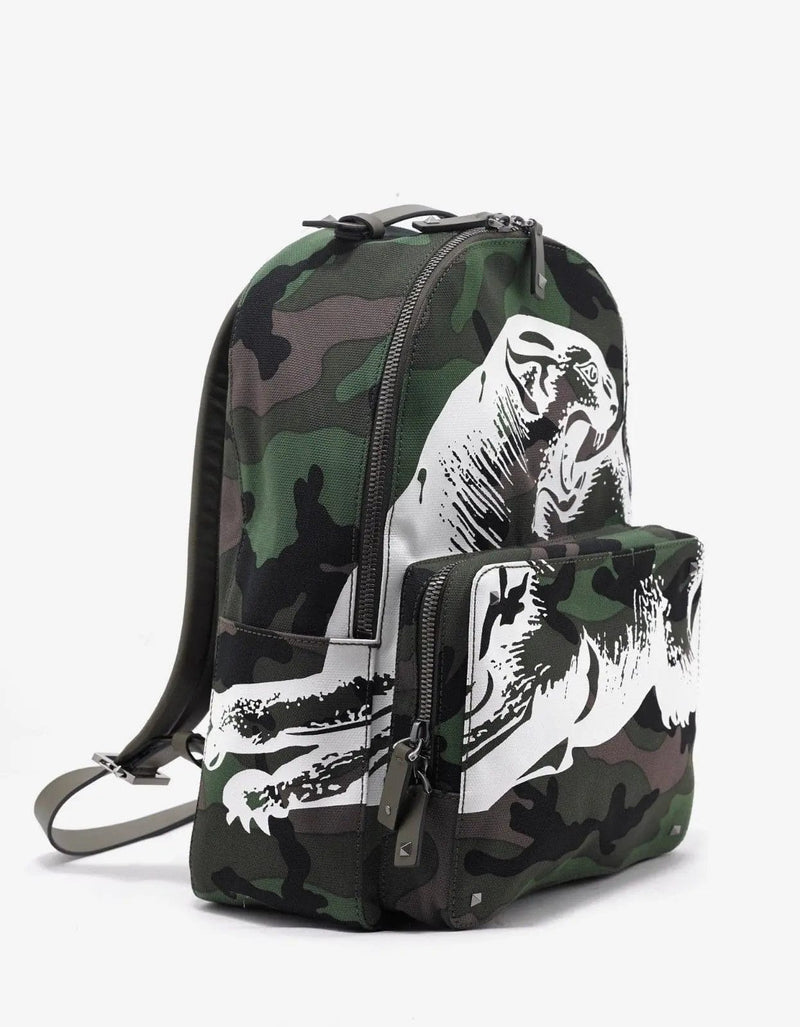 Valentino Garavani Valentino Garavani Green Camo Panther Print Backpack