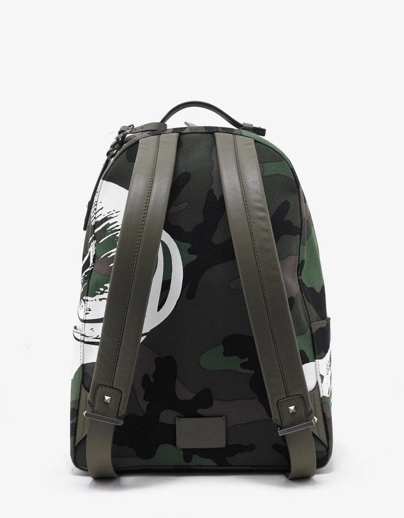 Valentino Garavani Valentino Garavani Green Camo Panther Print Backpack