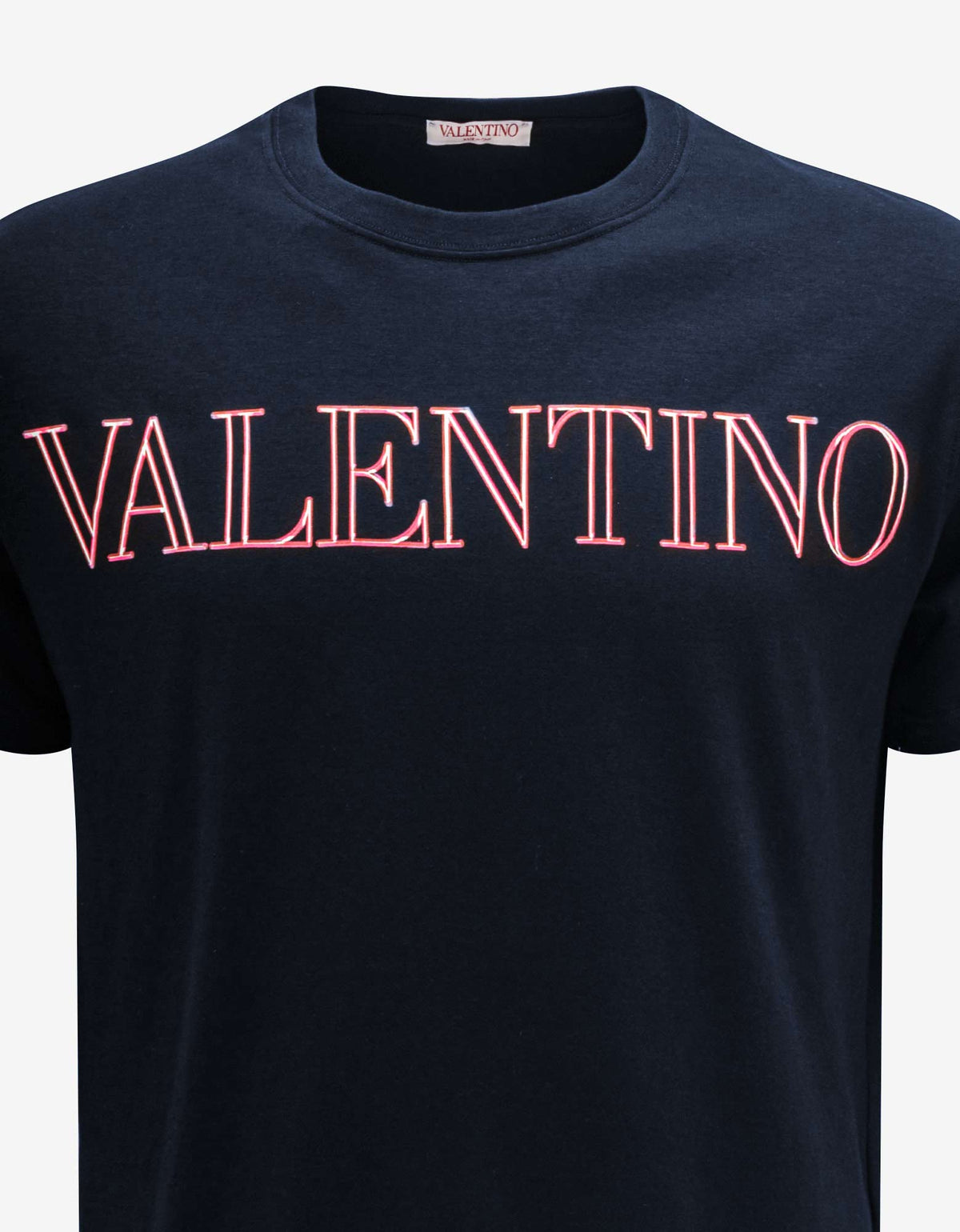 Valentino Garavani Valentino Garavani Navy Blue Neon Universe Logo T-Shirt