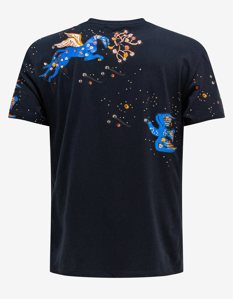 Valentino Garavani Valentino Garavani Navy Blue Utopia World Print T-Shirt