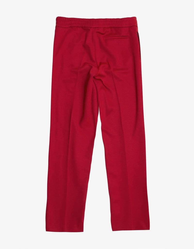 Valentino Garavani Valentino Garavani Red Trousers with White Stripes