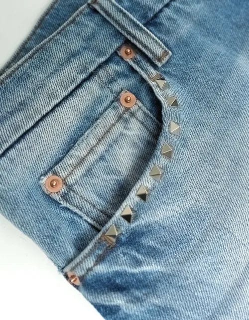 Valentino Garavani Valentino Garavani Rockstud Untitled Light Blue Denim Jeans