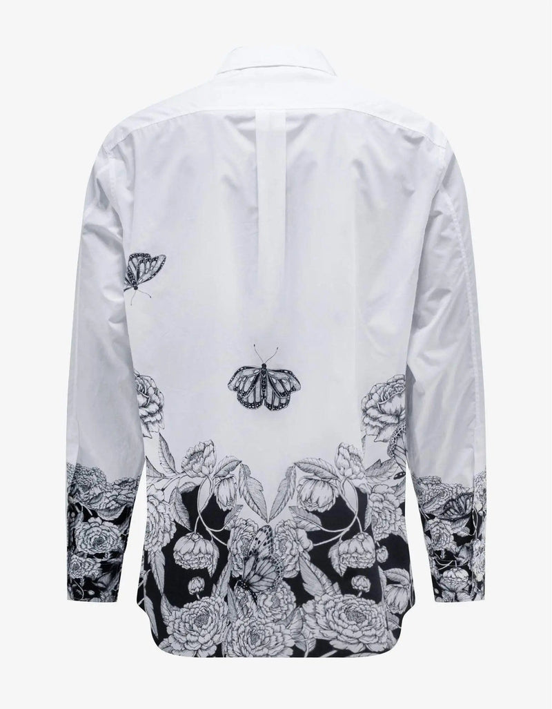 Valentino Garavani Valentino Garavani White Dark Blooming Print Oversized Shirt