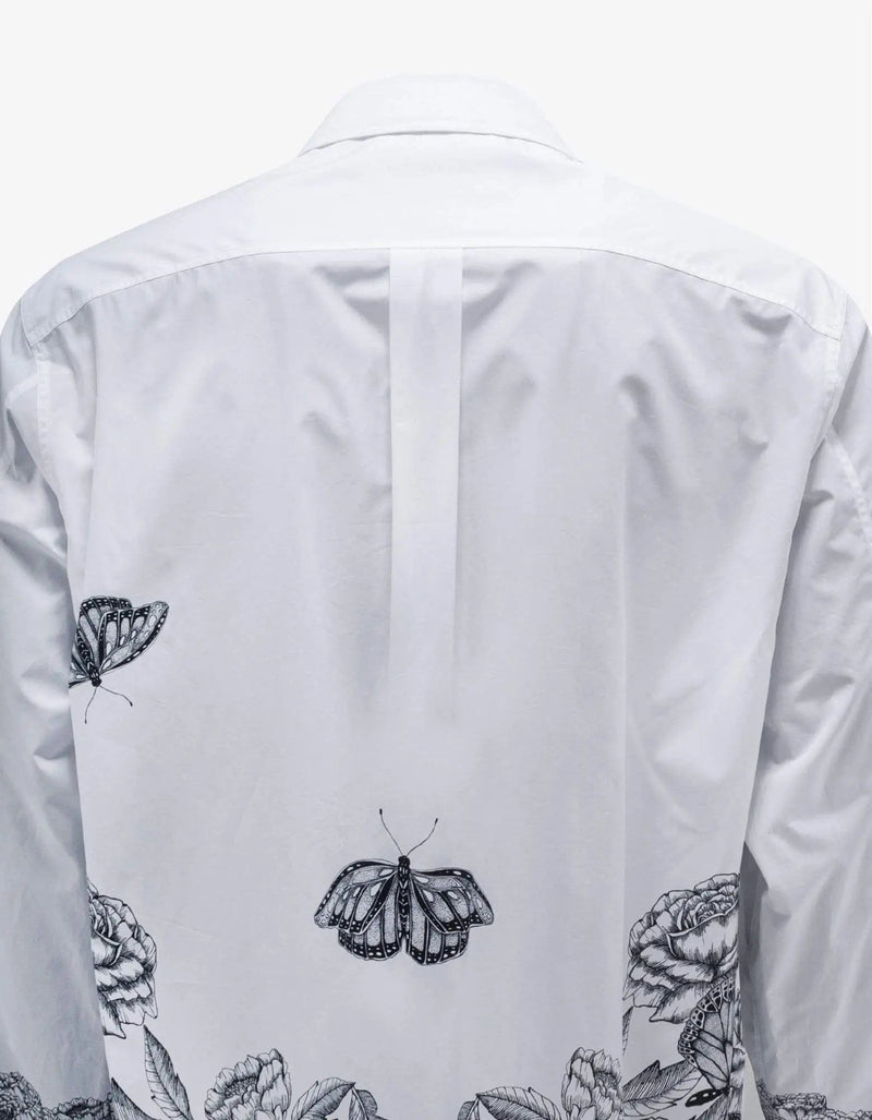 Valentino Garavani Valentino Garavani White Dark Blooming Print Oversized Shirt