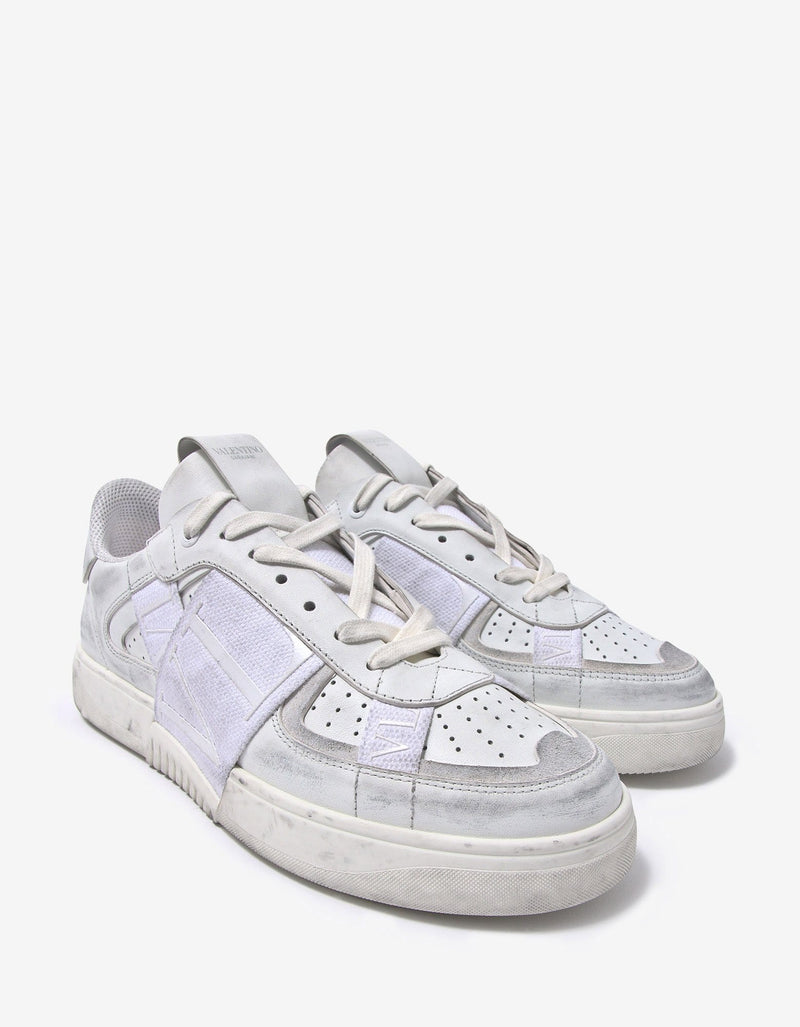 Valentino Garavani Valentino Garavani White Distressed VL7N Trainers with Bands