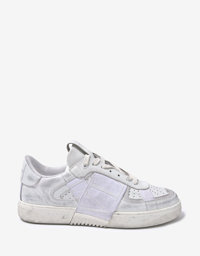 Valentino Garavani Valentino Garavani White Distressed VL7N Trainers with Bands