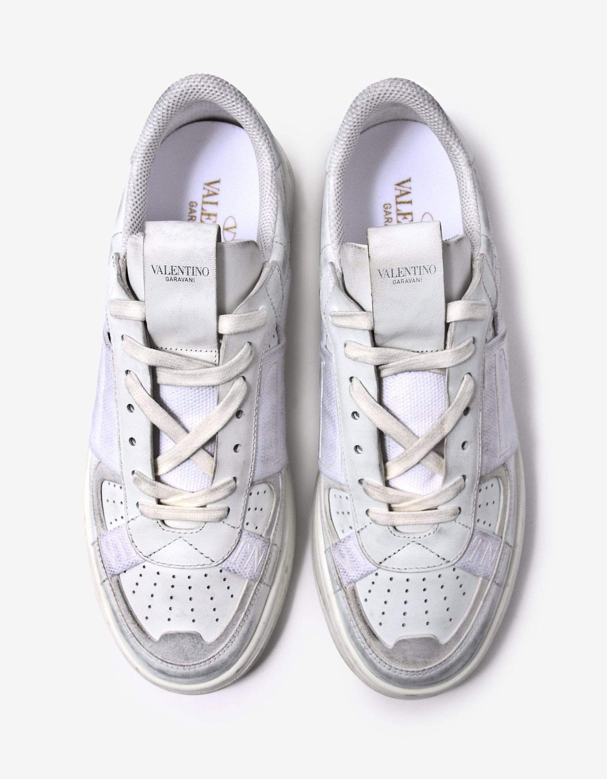 Valentino Garavani Valentino Garavani White Distressed VL7N Trainers with Bands