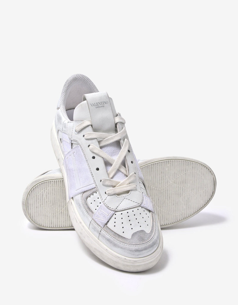 Valentino Garavani Valentino Garavani White Distressed VL7N Trainers with Bands