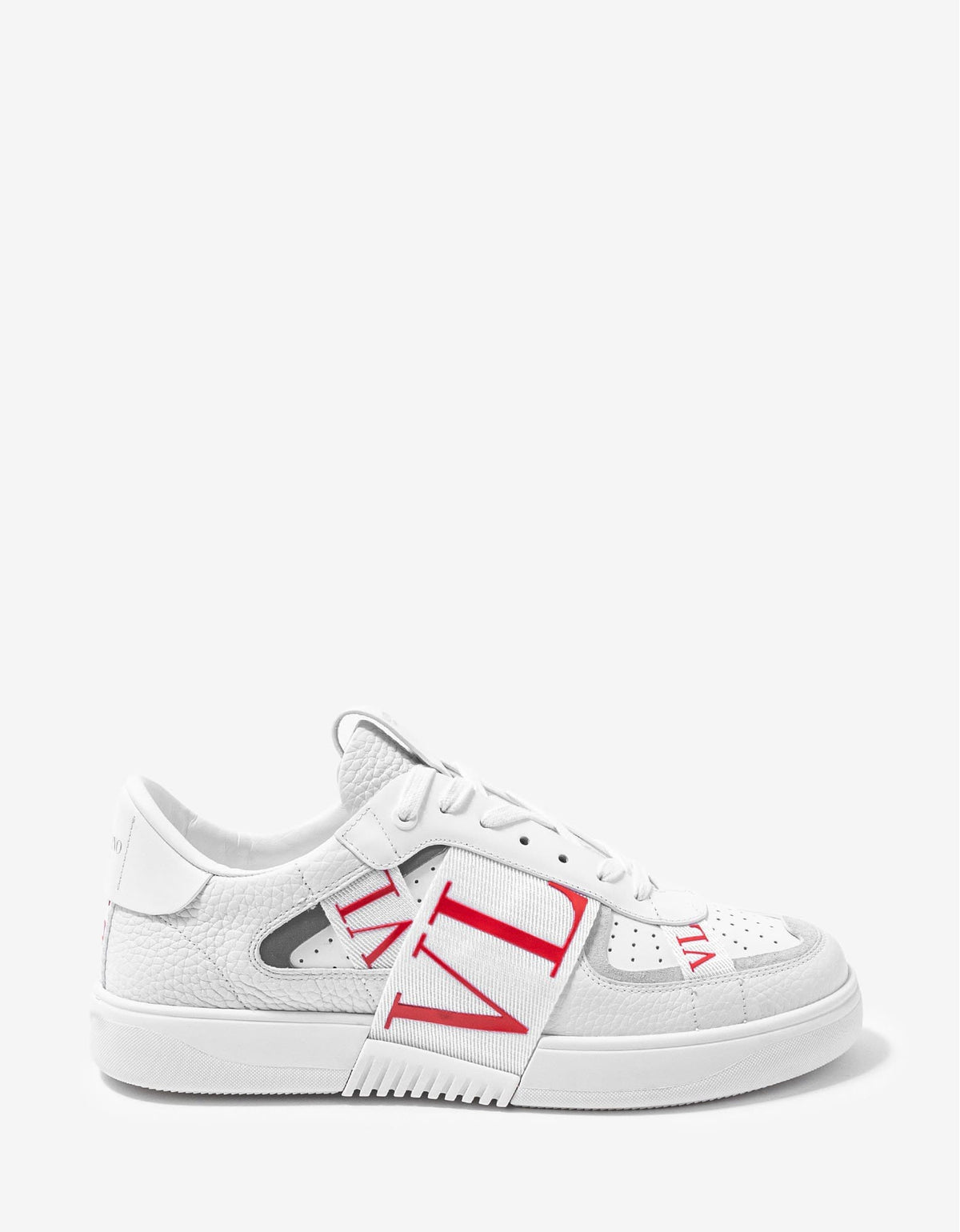 Valentino Garavani White & Red VL7N Trainers with Bands