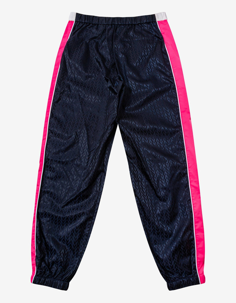 Valentino Navy Blue Optical Logo Jacquard Track Pants