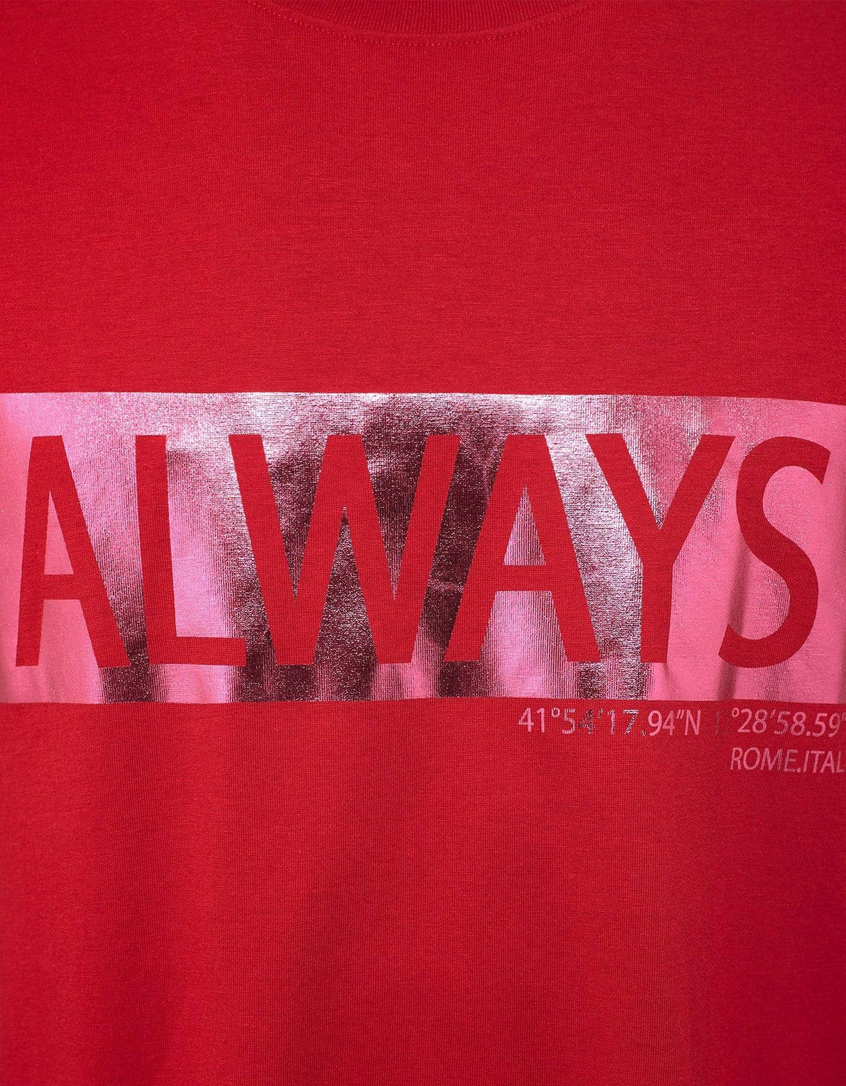 Valentino Red 'Always' Print T-Shirt