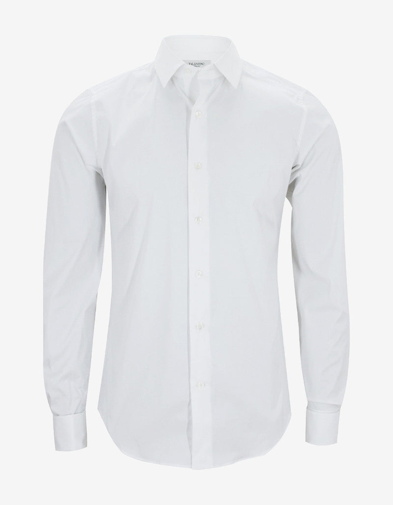 Valentino White Fitted Cufflink Shirt