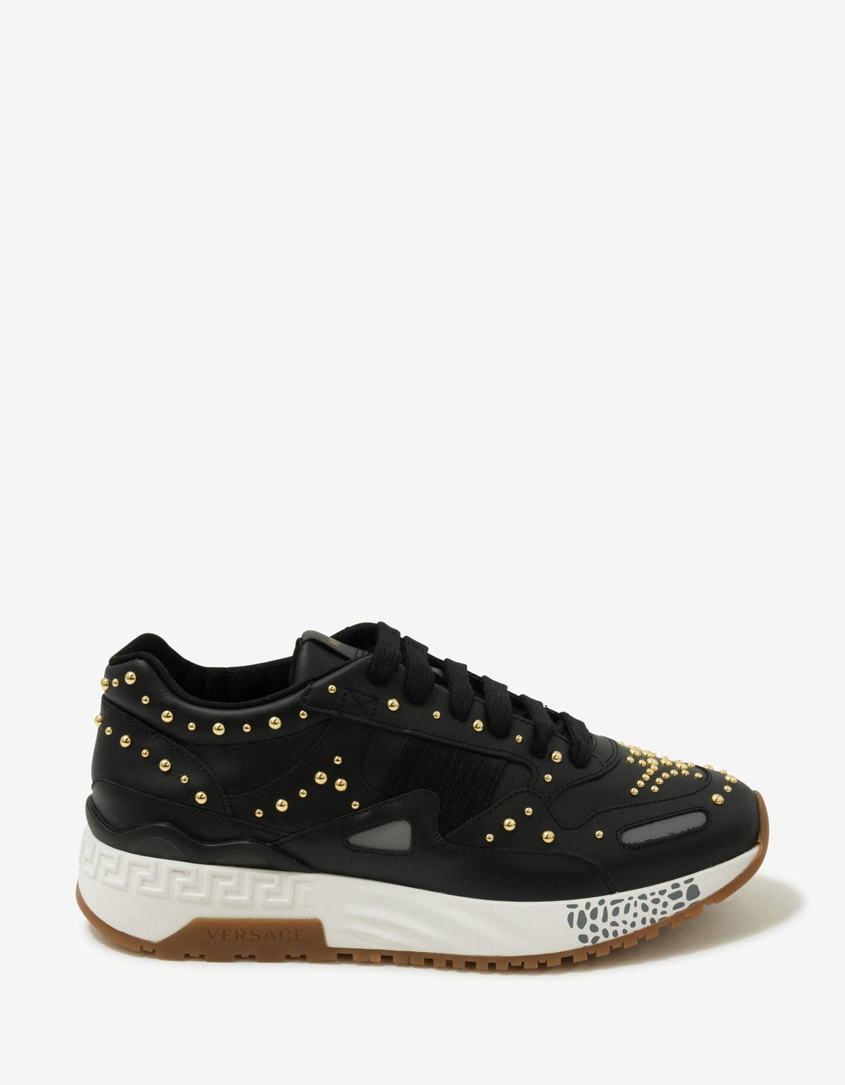 Versace Achilles Black Studded Trainers