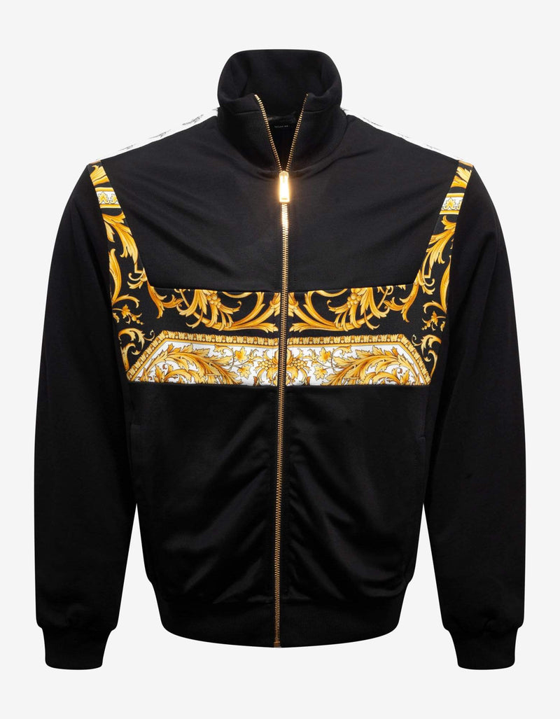 Versace Black Barocco Insert Logo Track Jacket