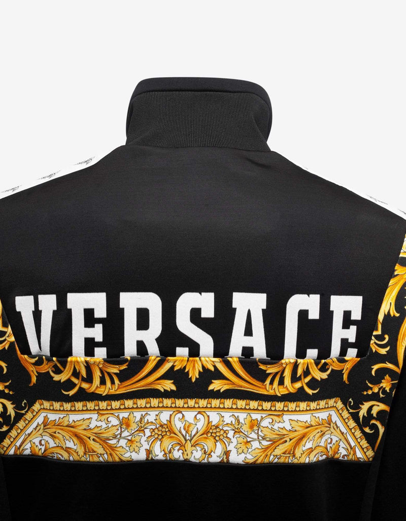 Versace Black Barocco Insert Logo Track Jacket