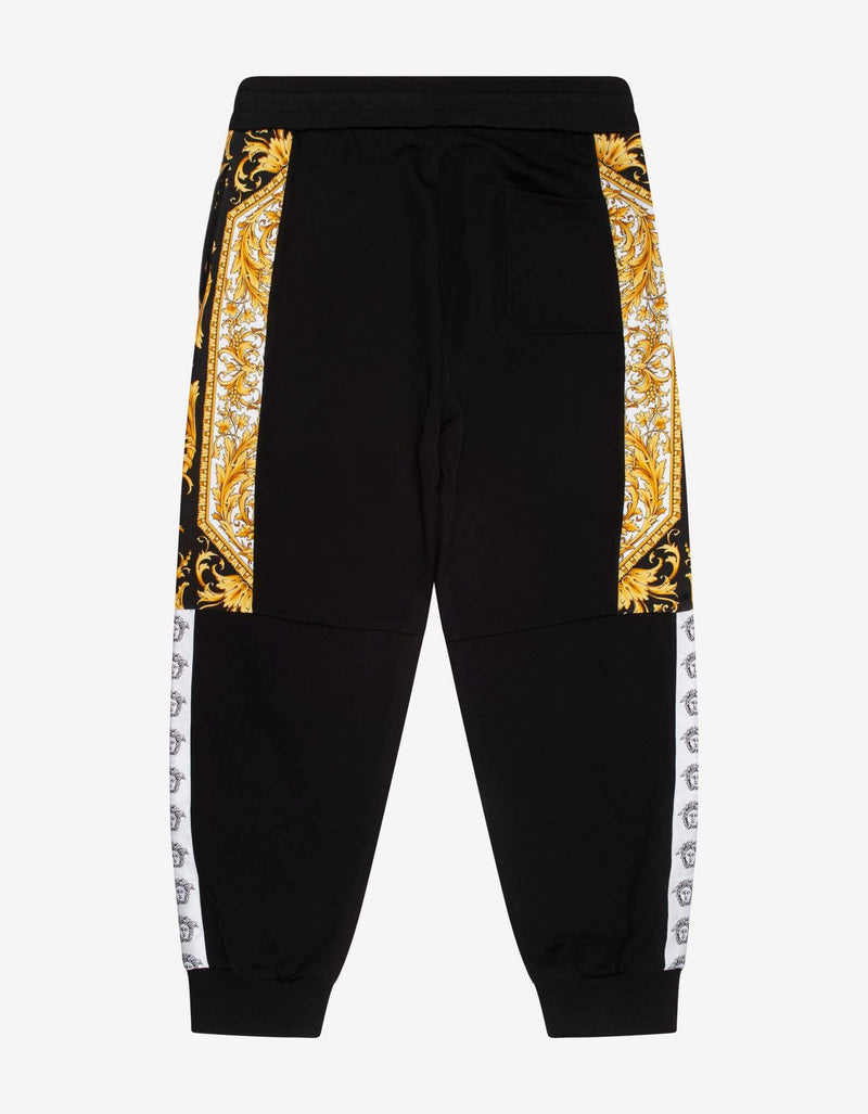 Versace Black Barocco Insert Sweat Pants