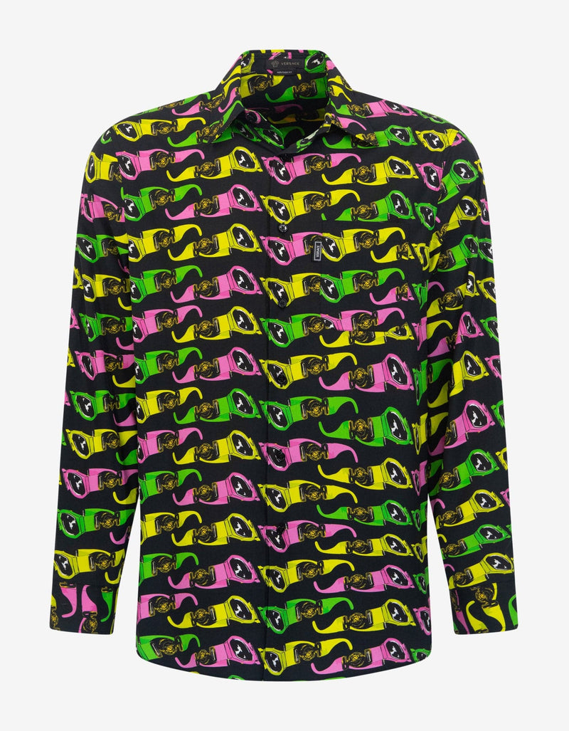 Versace Black Biggie Sunglasses Print Shirt