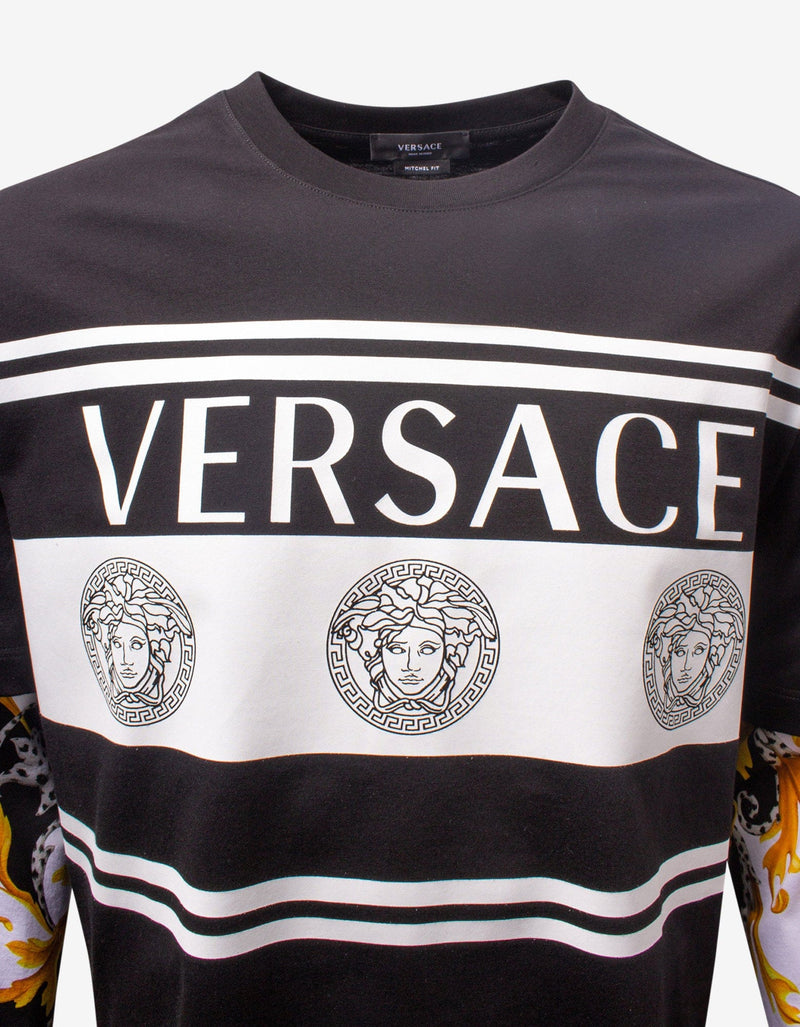 Versace Black Contrast Long Sleeve T-Shirt